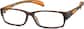 Angle view of Rectangle Glasses 248615 in Brown thumbnail