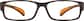 Front view of Rectangle Glasses 248615 in Brown thumbnail