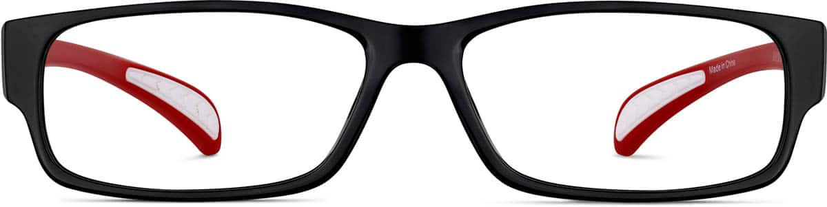 Front view of Rectangle Glasses 248621 in Black