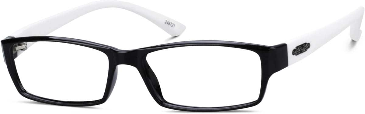 Angle view of Rectangle Glasses 248721 in Black