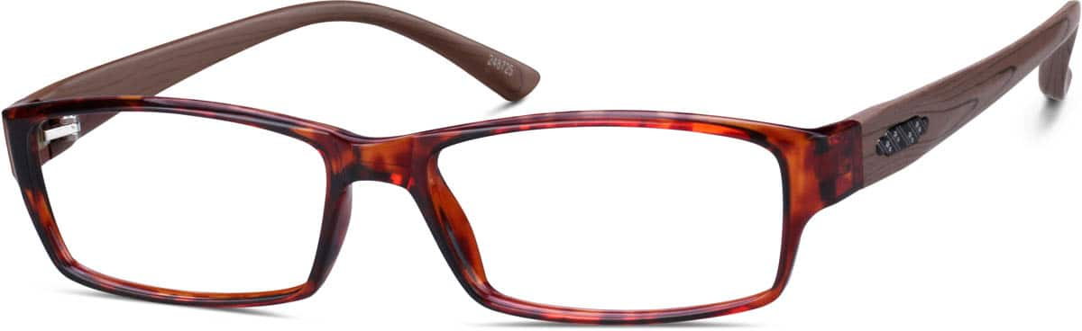 Angle view of Rectangle Glasses 248725 in Tortoiseshell