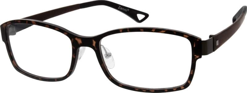 Angle view of Rectangle Glasses 249025 in Tortoiseshell
