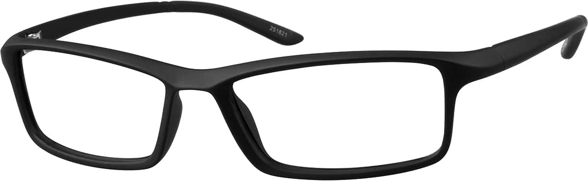 Angle view of Rectangle Glasses 251821 in Black