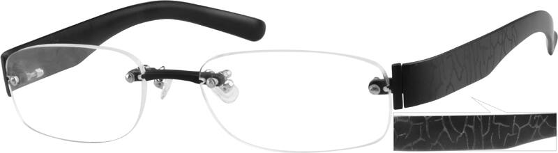 Zenni Rimless Black Rimless Glasses #252121 | Zenni Optical
