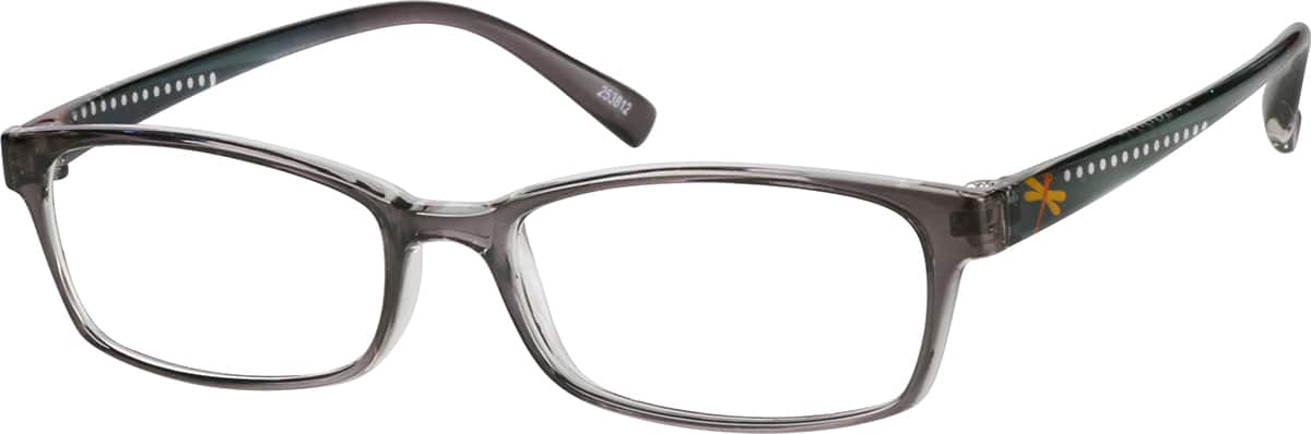 Angle view of Rectangle Glasses 253812 in Gray