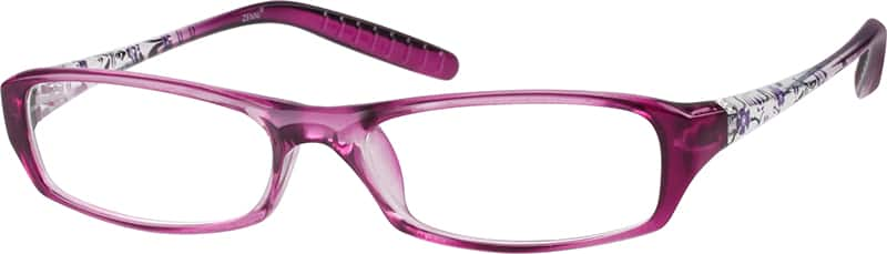 Angle view of Rectangle Glasses 256017 in Purple