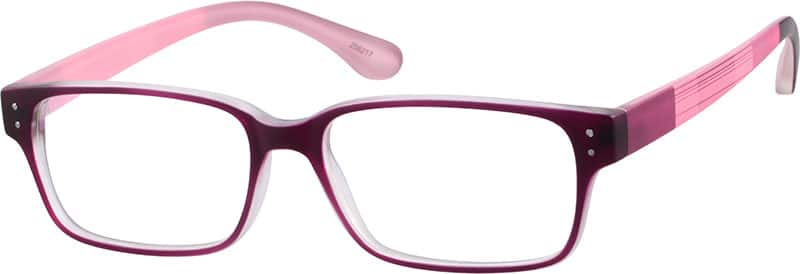 Angle view of Rectangle Glasses 256217 in Purple