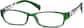 Angle view of Rectangle Glasses 257724 in Green thumbnail