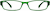 Front view of Rectangle Glasses 257724 in Green thumbnail
