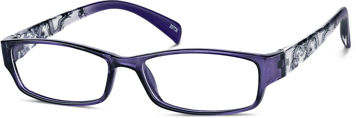 Angle view of Rectangle Glasses 257736 in Purple