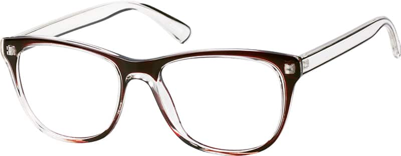 Angle view of Square Glasses 258315 in Brown