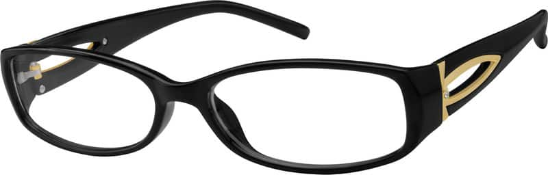 Angle view of Oval Glasses 258421 in Black