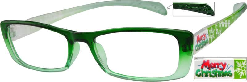 Angle view of Rectangle Glasses 258924 in Green