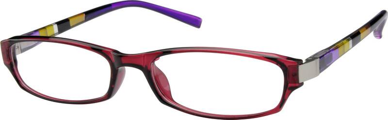 Angle view of Rectangle Glasses 259018 in Red