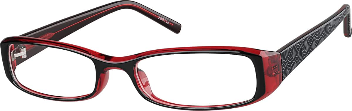 red rectangle glasses