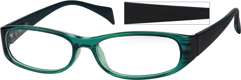 Angle view of Oval Glasses 260416 in Blue