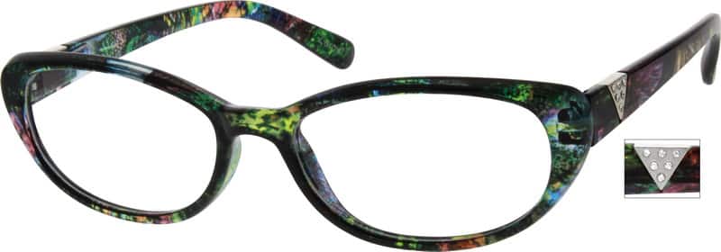 Angle view of Oval Glasses 260634 in Pattern