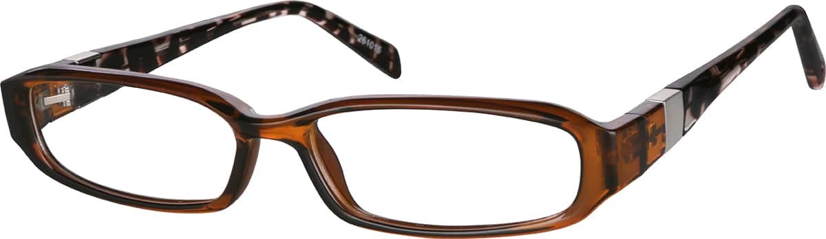 Angle view of Rectangle Glasses 261015 in Brown