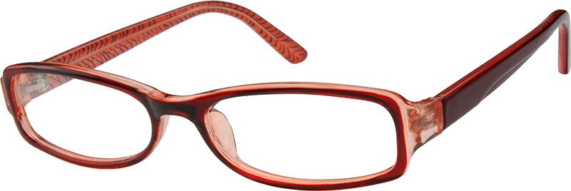 Angle view of Rectangle Glasses 261518 in Red