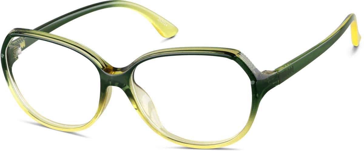 Angle view of Geometric Glasses 262024 in Green