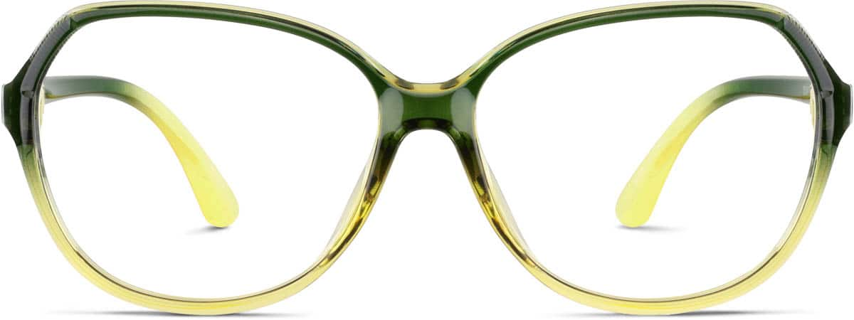 Front view of Geometric Glasses 262024 in Green