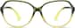 Front view of Geometric Glasses 262024 in Green thumbnail