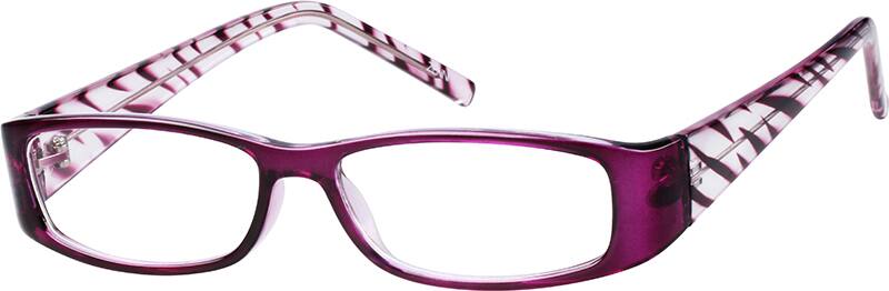 Angle view of Rectangle Glasses 262617 in Purple