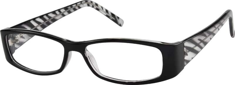 Angle view of Rectangle Glasses 262621 in Black