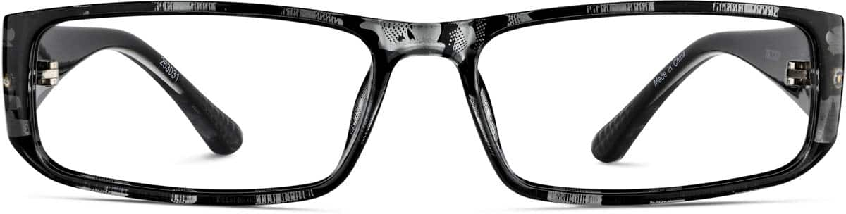 Front view of Rectangle Glasses 263031 in Black