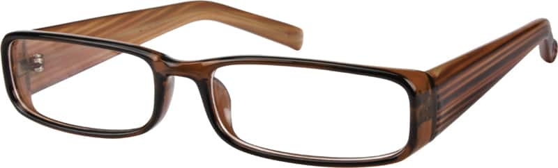 Angle view of Rectangle Glasses 263115 in Brown