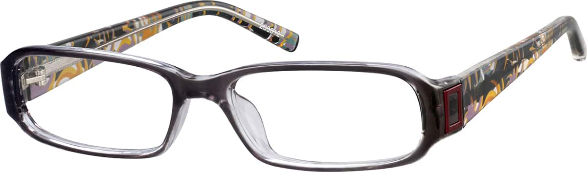 Angle view of Rectangle Glasses 263312 in Gray