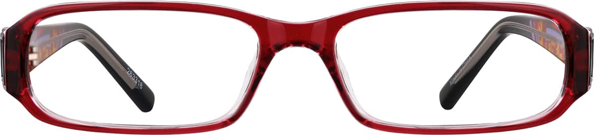 red rectangle eyeglass frames