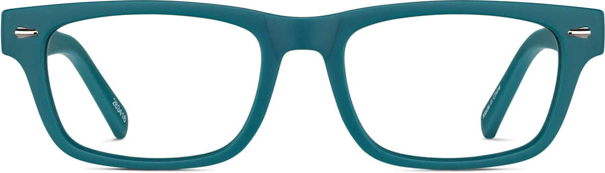 Front view of Kids' Rectangle Glasses 263416 in Blue