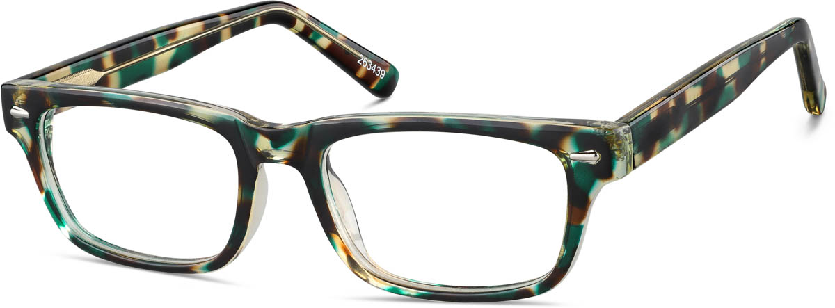Zenni Kids Rectangle Prescription Glasses Pattern Plastic Full Rim Frame