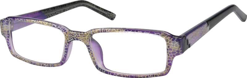 Angle view of Rectangle Glasses 263517 in Purple