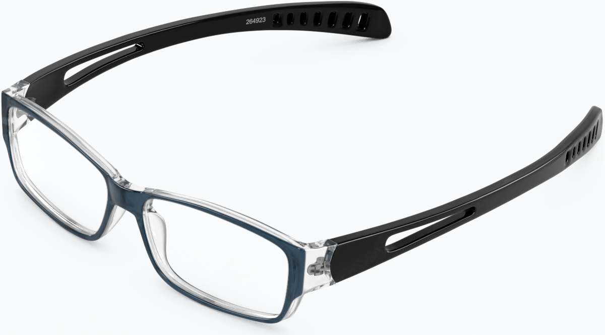 Angle view of Rectangle Glasses 264912 in Gray thumbnail