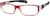 Angle view of Rectangle Glasses 264918 in Red thumbnail