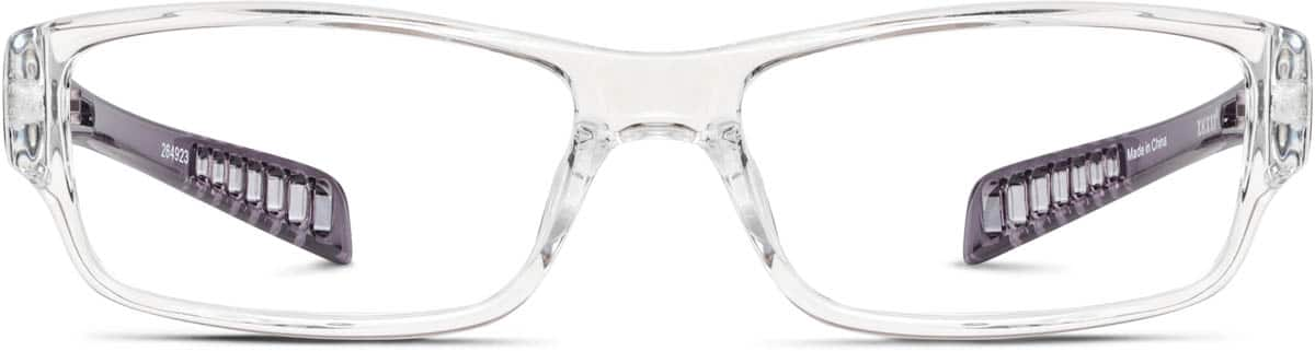 Front view of Rectangle Glasses 264923 in Clear