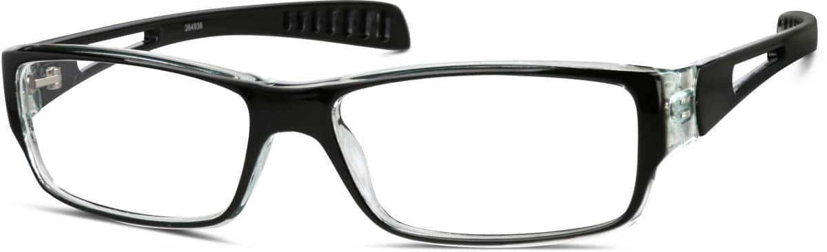 Angle view of Rectangle Glasses 264936 in Black