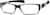 Angle view of Rectangle Glasses 264936 in Black thumbnail
