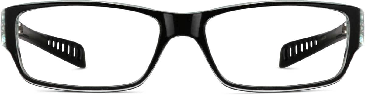 Front view of Rectangle Glasses 264936 in Black