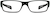 Front view of Rectangle Glasses 264936 in Black thumbnail