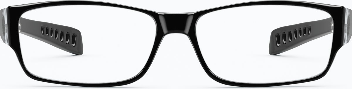 Front view of Rectangle Glasses 264936 in Black thumbnail