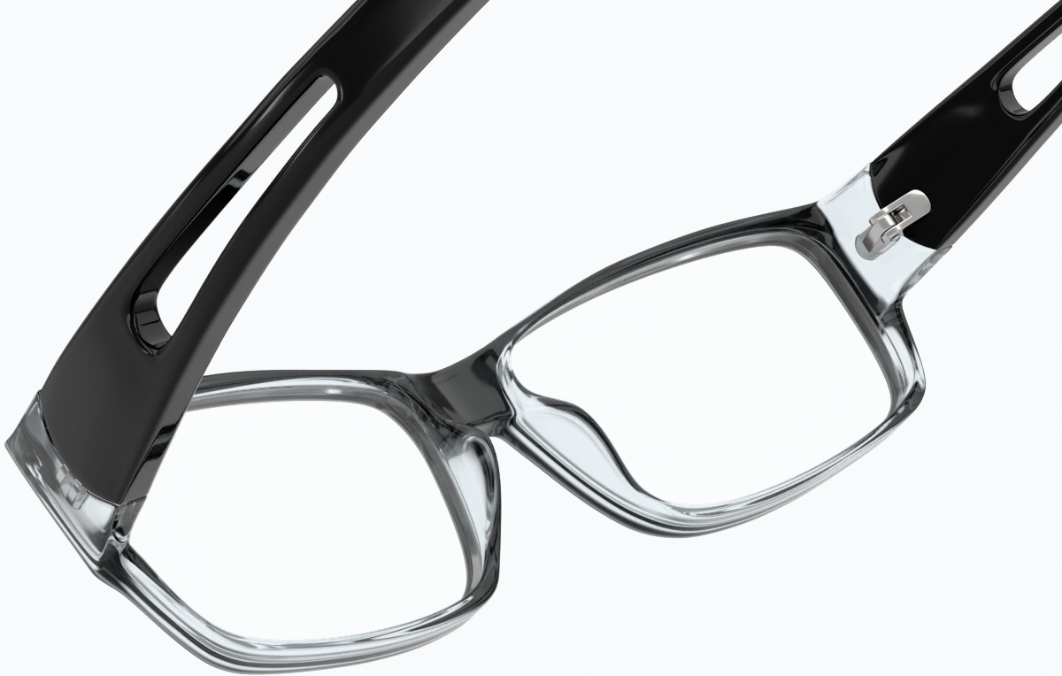 See-through view of Rectangle Glasses 264936 in Black thumbnail