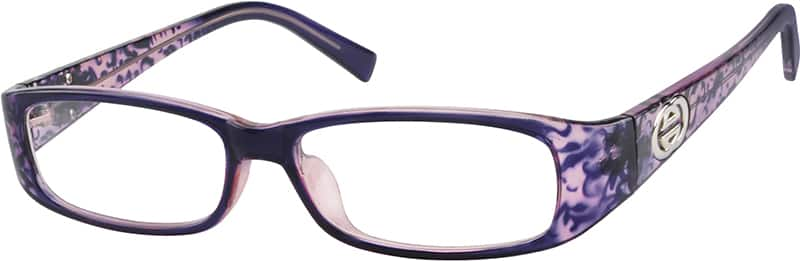 Angle view of Rectangle Glasses 265517 in Purple