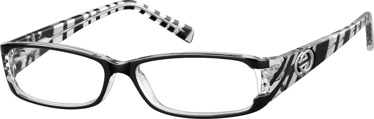 Angle view of Rectangle Glasses 265621 in Black