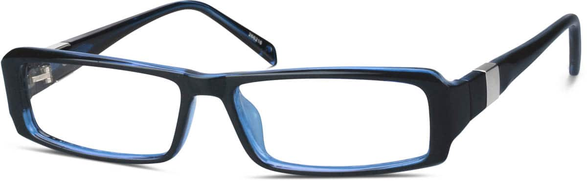 Angle view of Rectangle Glasses 266216 in Blue