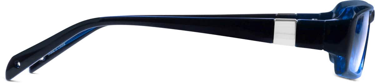 Side view of Rectangle Glasses 266216 in Blue