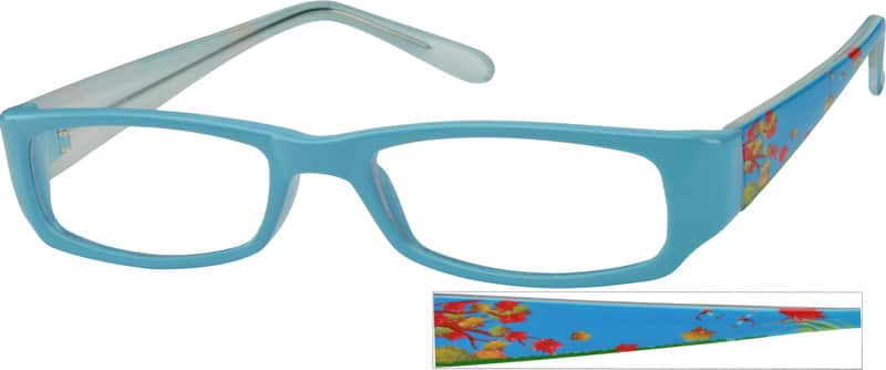 Angle view of Rectangle Glasses 267616 in Blue