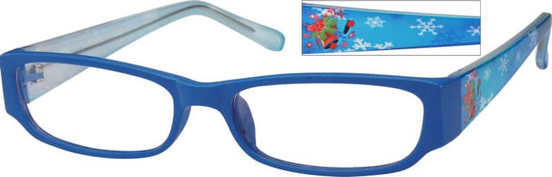 Angle view of Rectangle Glasses 267716 in Blue